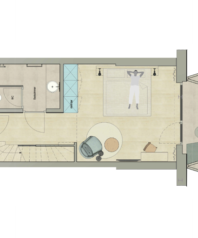 Room plan of the Suite Aria: 1st floor