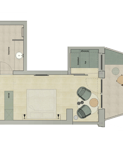 Room plan of the Junior Suite Ispira