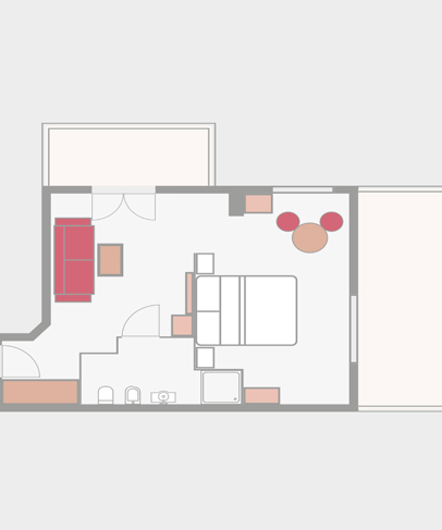 Room plan of the Sun Suite