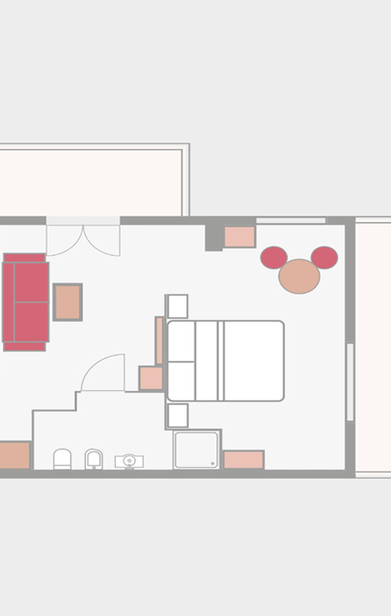 Room plan of the Sun Suite