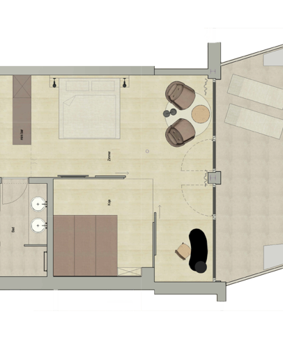 Room plan of the Suite Lumina