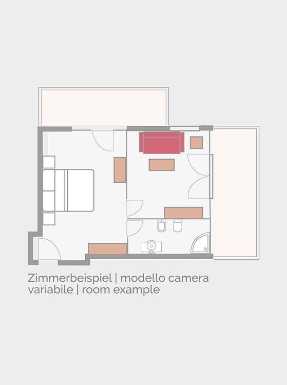 Room plan of the Hirzer Suite